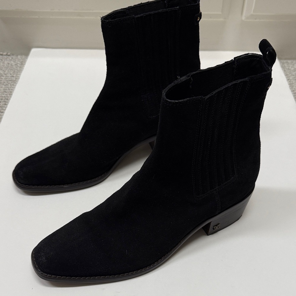 Sam Edelman Black Suede Bronson Bootie, Size 10 1/2